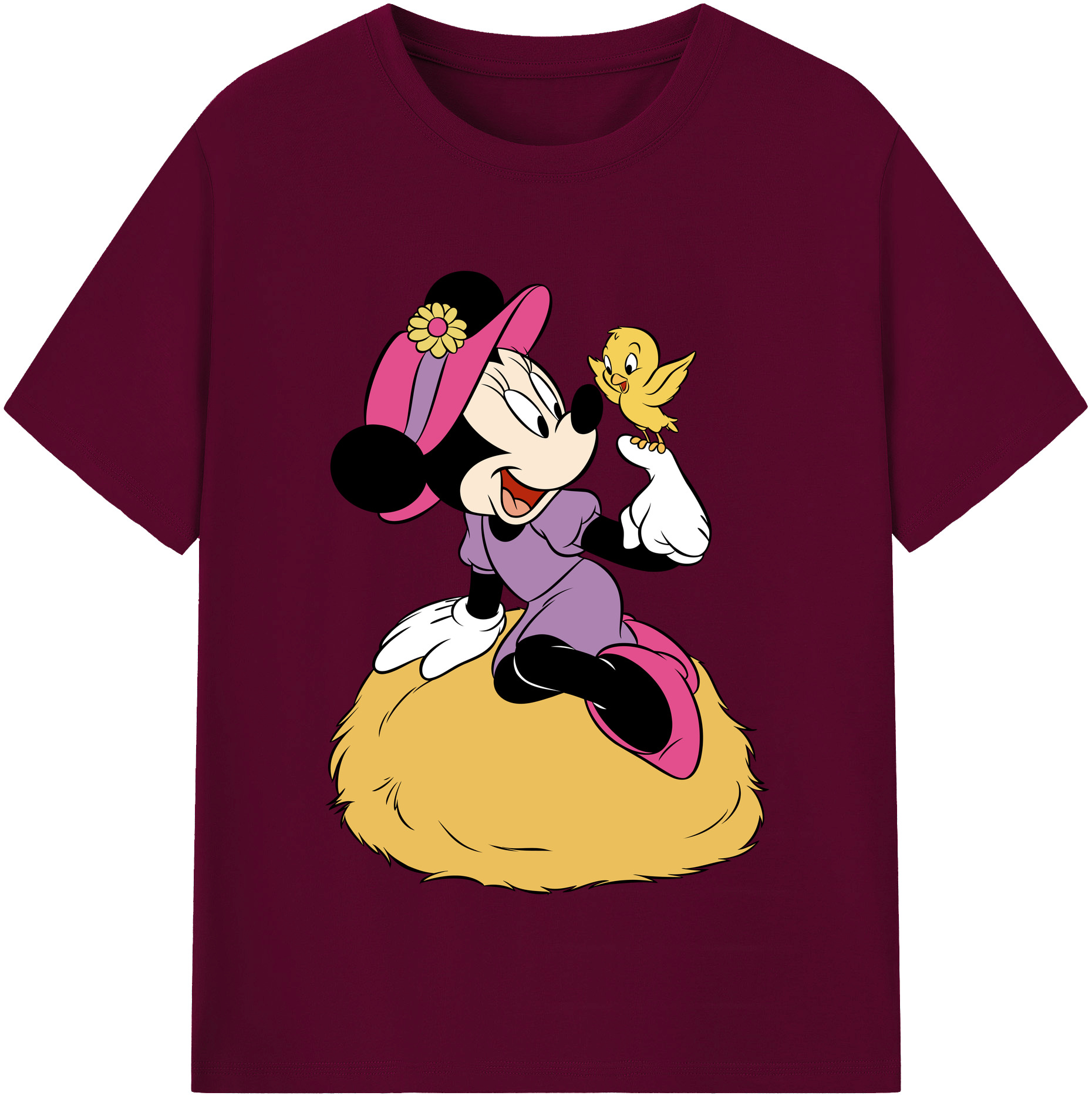 （画像用） ミッキーマウス Mickey Mouse レディースカジュアルプリントTシャツ（綿100％）